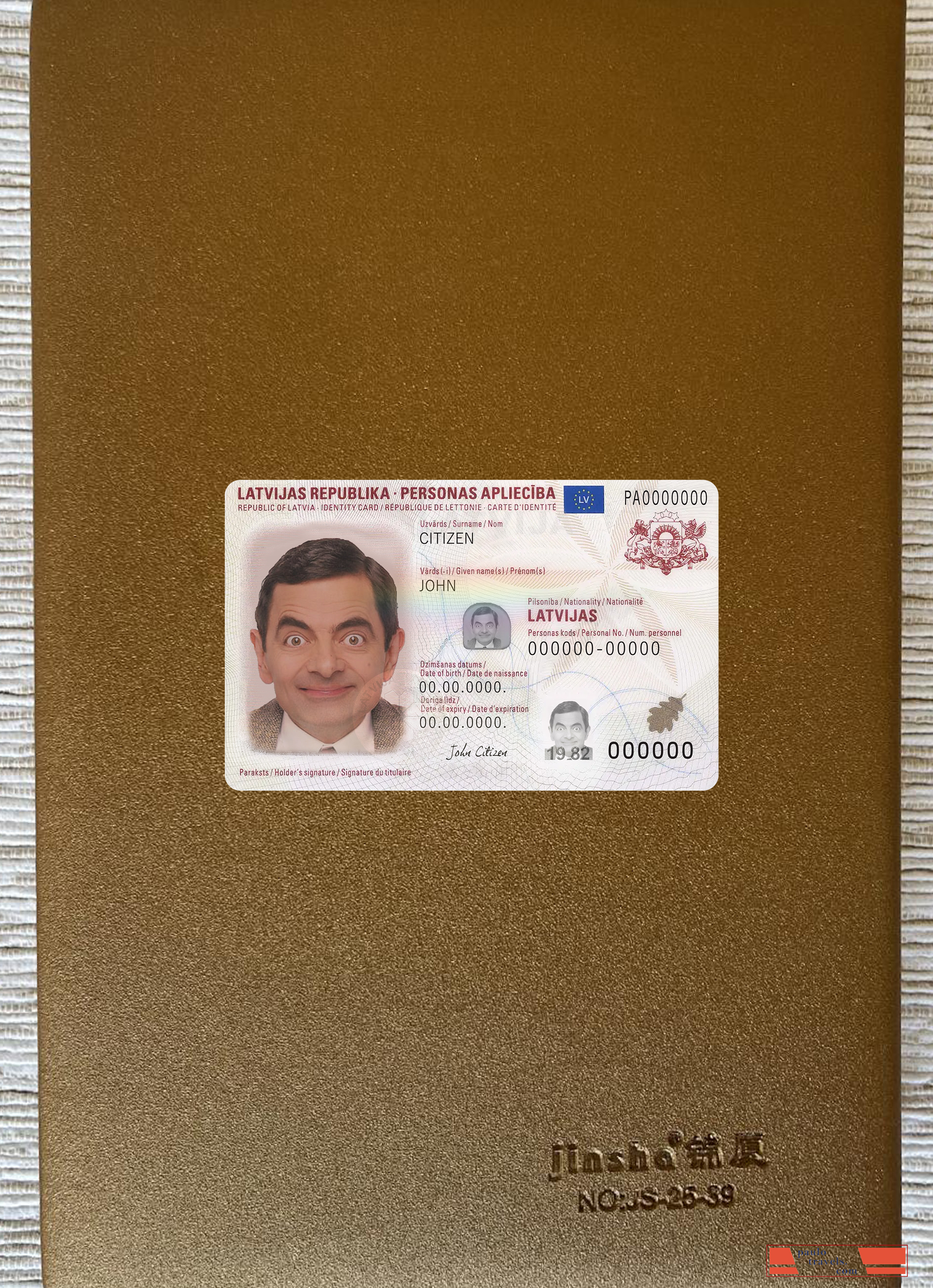 Latvia new ID card photolook front PSD template